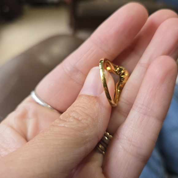 Linjer Vintage Mother of Pearl Ring Elisabeth Gold Size 7/8 - Picture 3 of 4